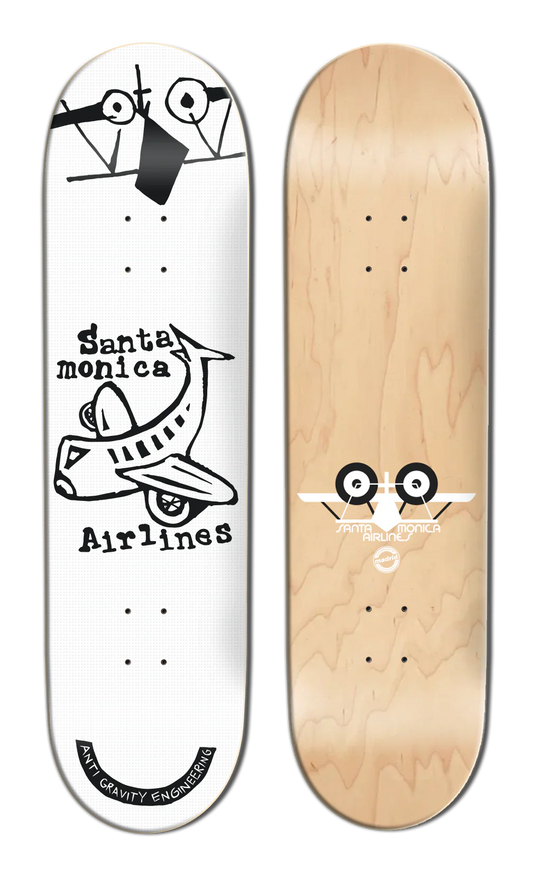 SMA Skateboard Deck Plane Street White 8.5