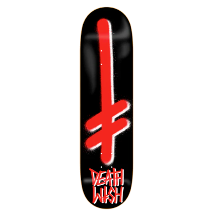 Deathwish Skateboard Deck Gang Logo Black Red 8.25