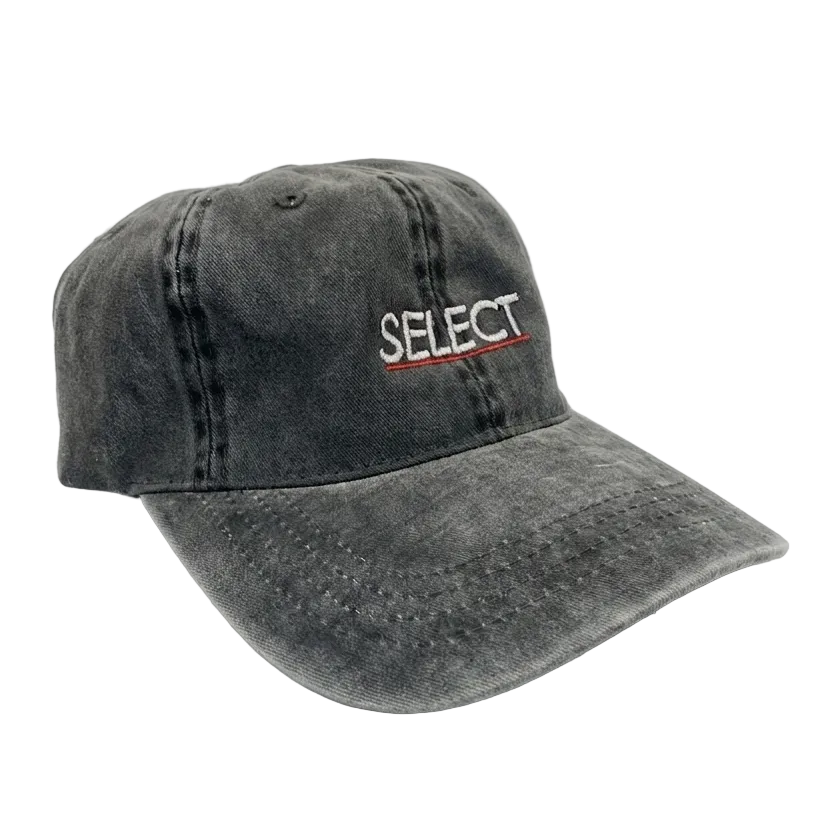 Gray cap with 'SELECT' logo on a white background