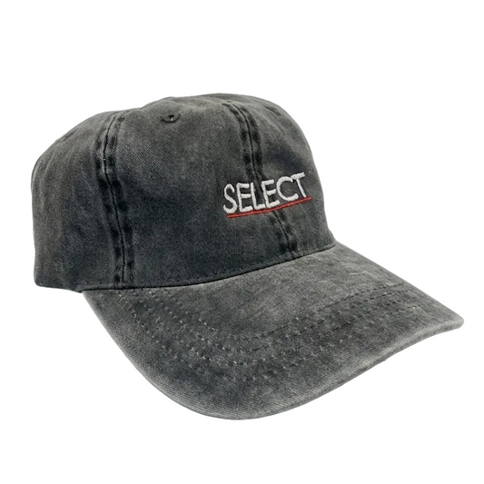 Gray cap with 'SELECT' logo on a white background