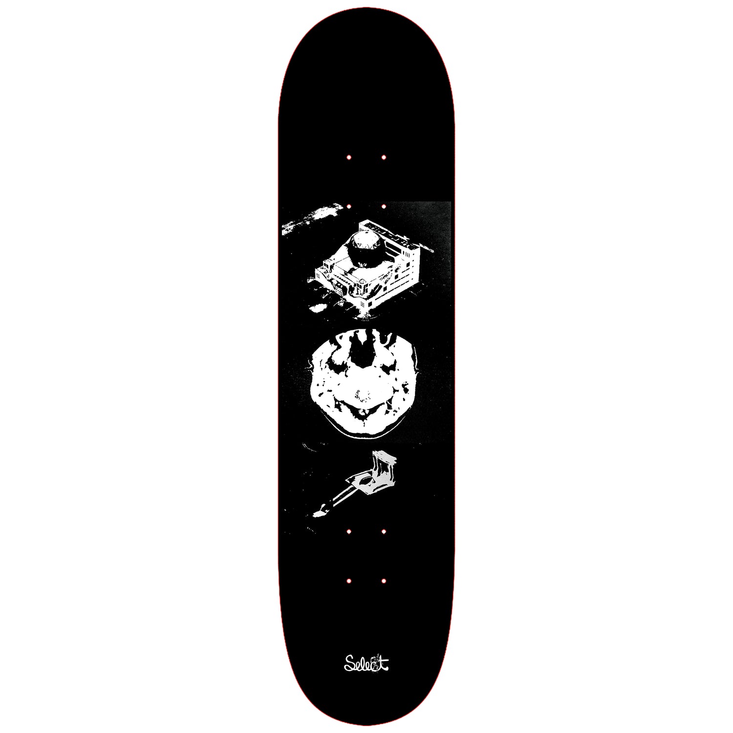 black and white skate board deck