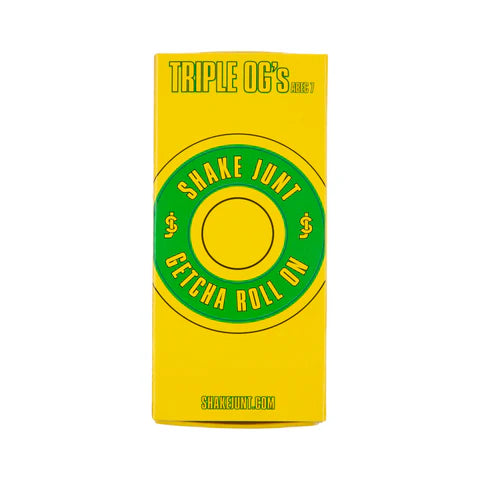 Yellow and green packaging with 'Triple OG's' branding on a white background