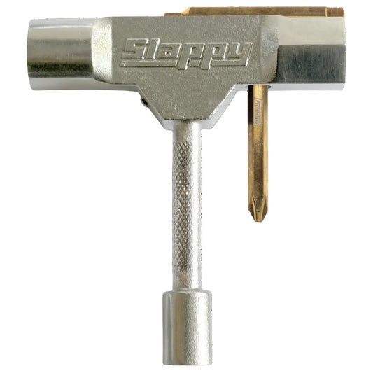 Metal tool with a brand name on a white background