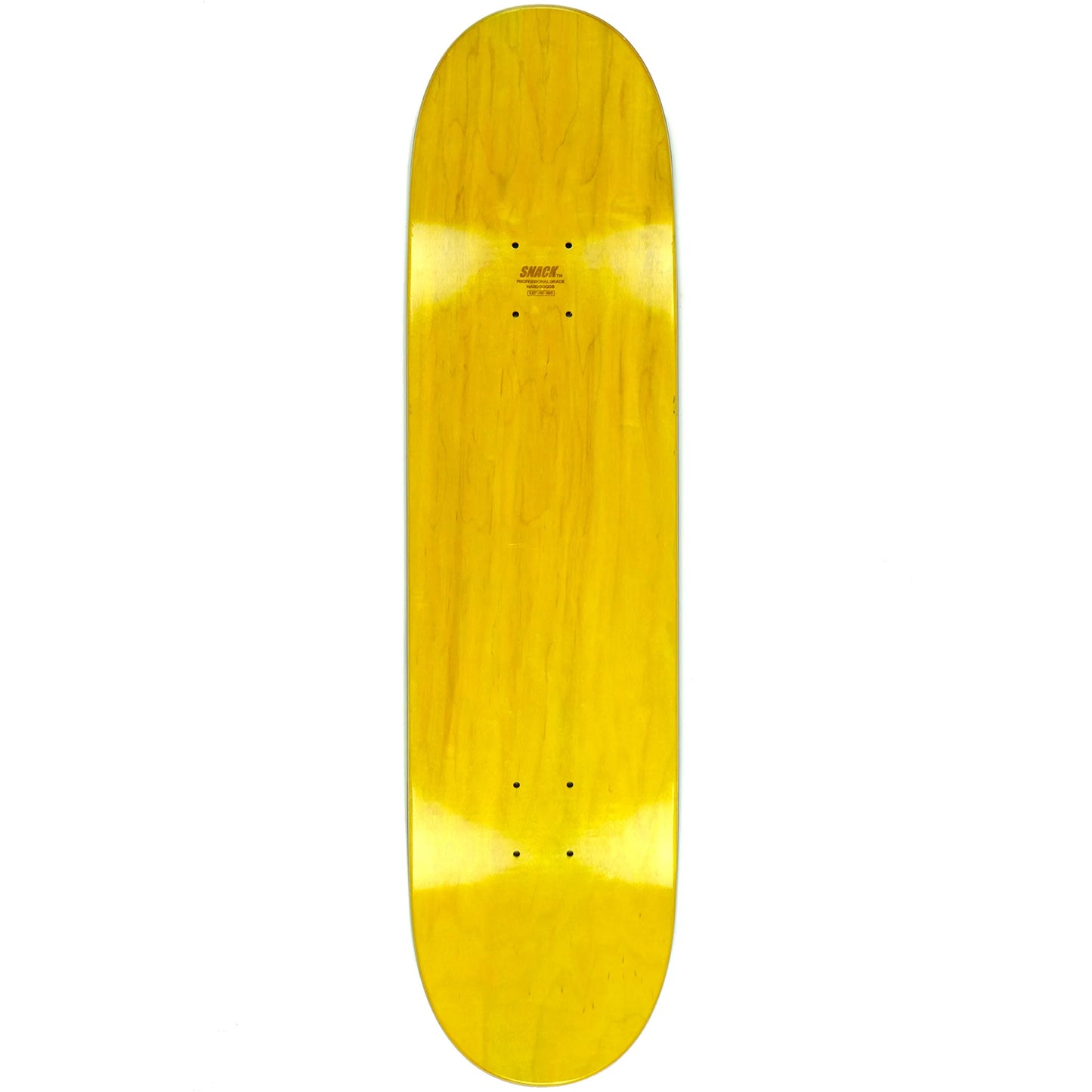 Yellow skateboard deck on a white background