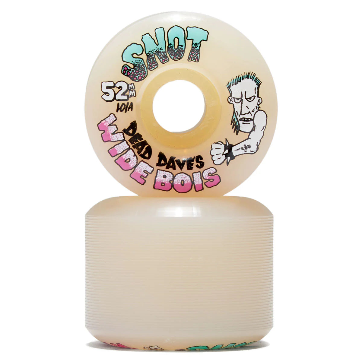 Skateboard wheels with 'Shot' and 'Wide Bois' branding on a white background