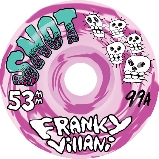 Snot Wheels Villani Skulls 53mm 99A Pink Swirl