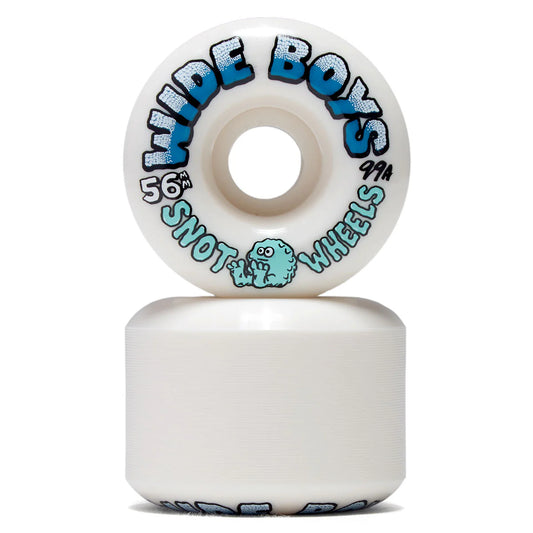 Skateboard wheels with 'Mute Boys' and 'Snot Wheels' branding on a white background