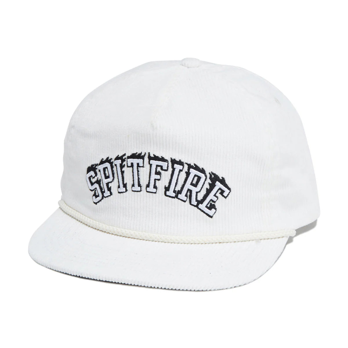 White cap with 'SPITFIRE' branding on a white background