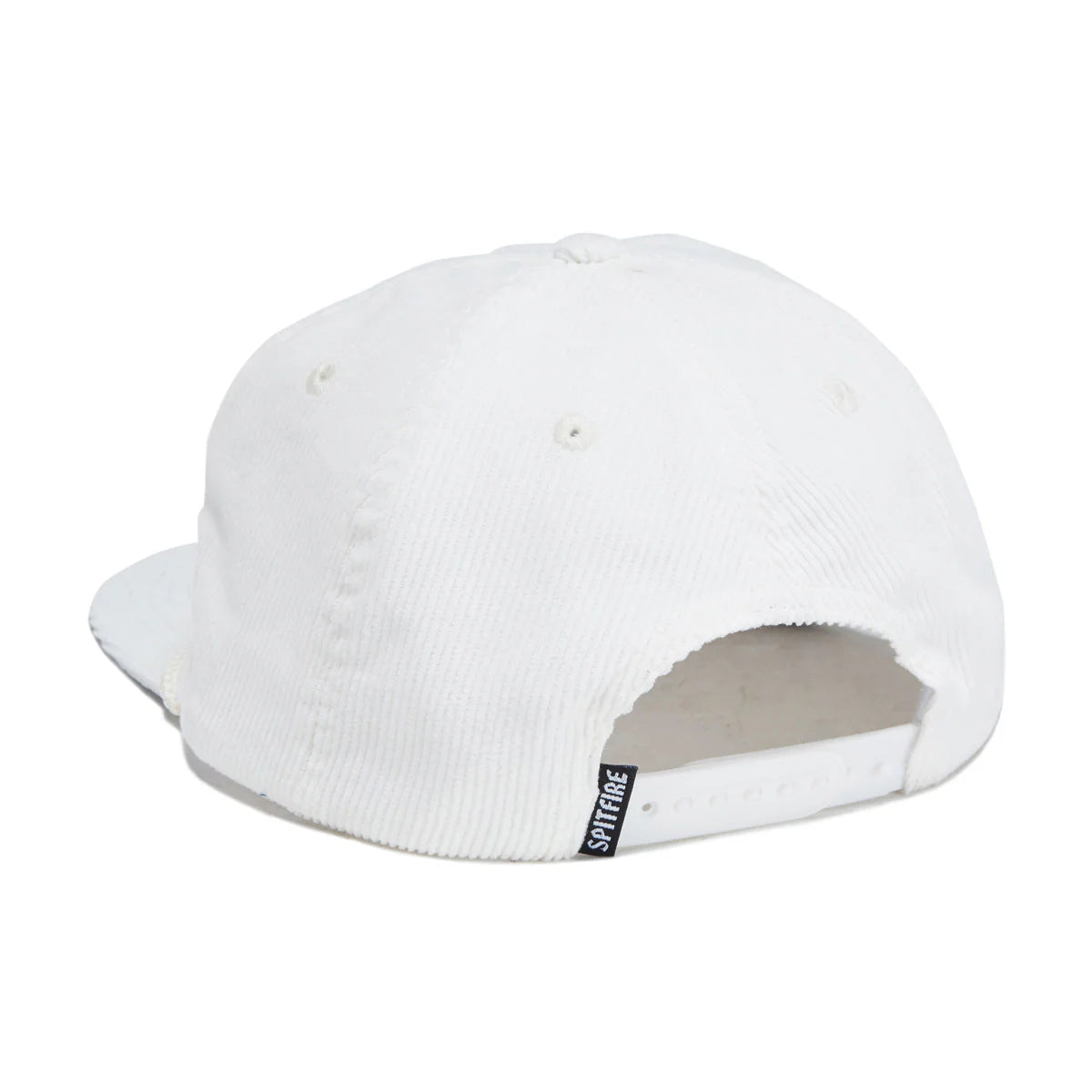 White cap with a brand logo on a white background