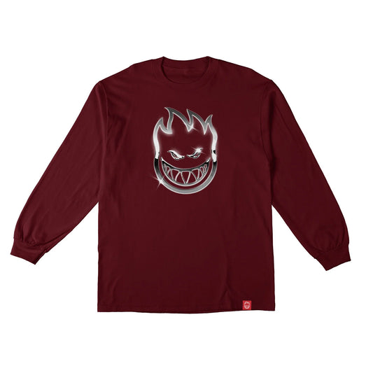 Spitfire Shirt Chrome Bighead Long Sleeve Maroon