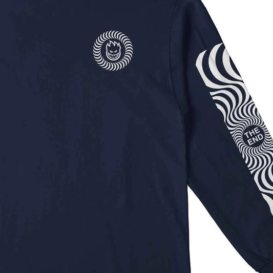 Spitfire Shirt Classic Swirl Sleeve Long Sleeve Navy