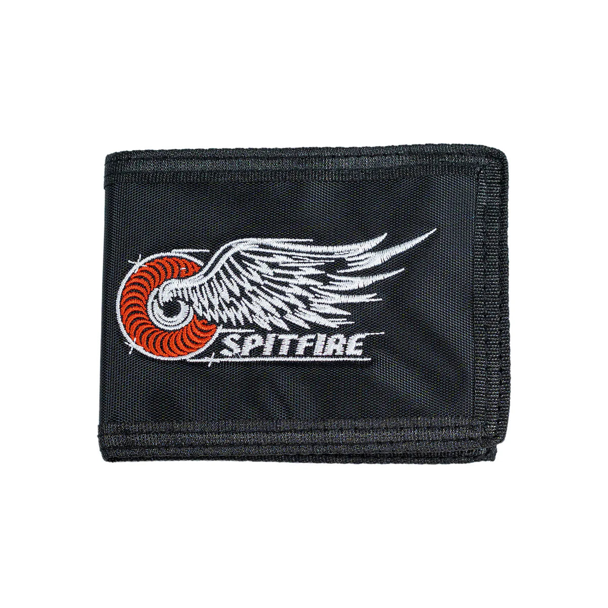 Black wallet with Spitfire logo on a white background