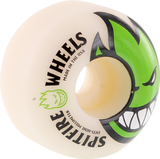 Skateboard wheel with 'Wheels' and 'Spitfire' branding on a white background