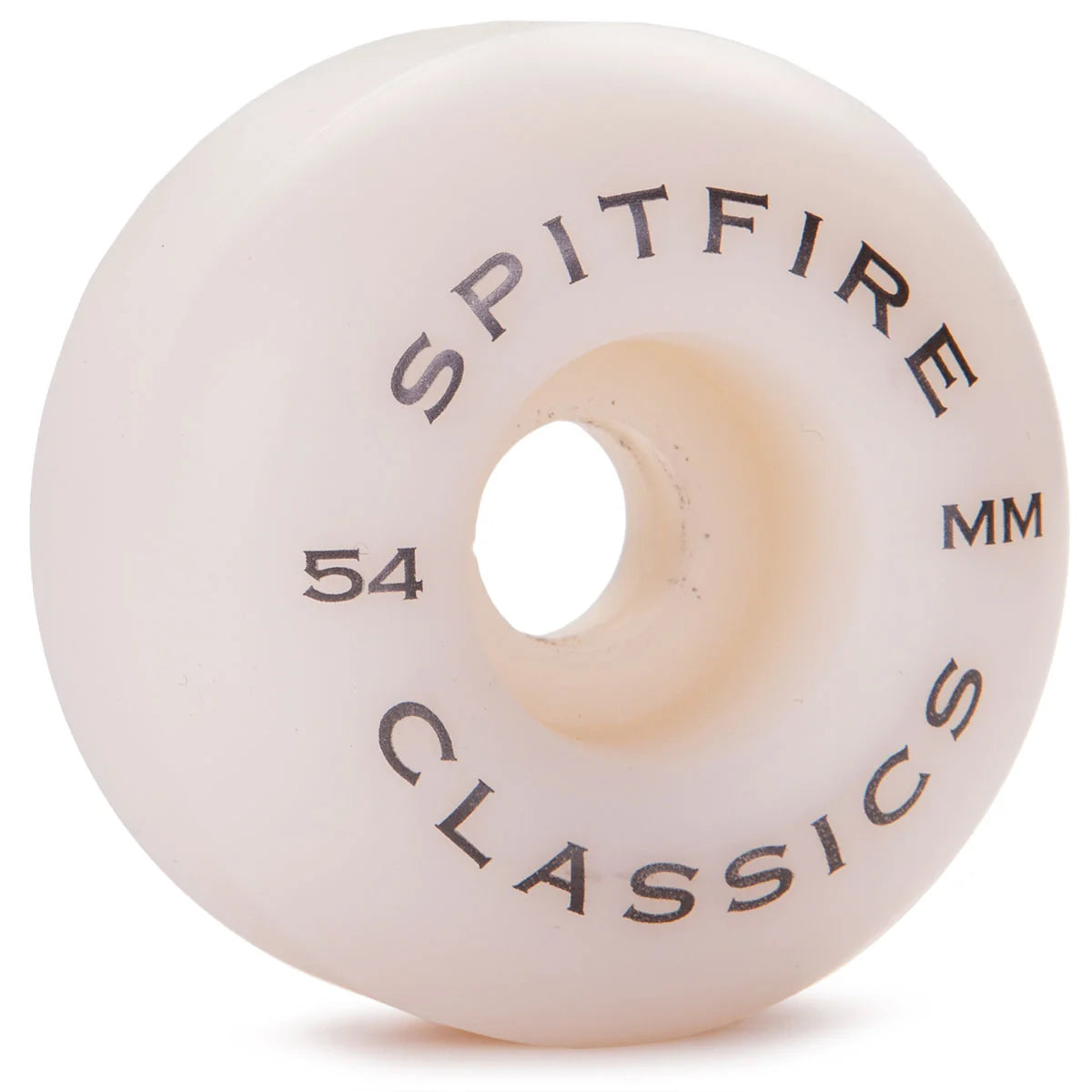 Spitfire Classics skateboard wheel with '54 mm' text on a white background