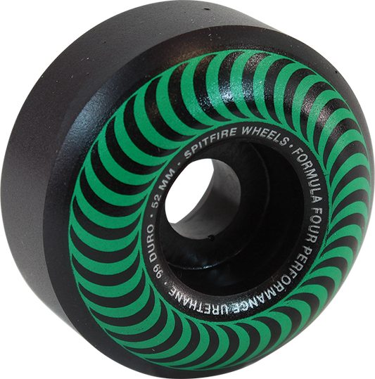 Spitfire Wheels Formula 4 Classics 52mm 99A Black Green