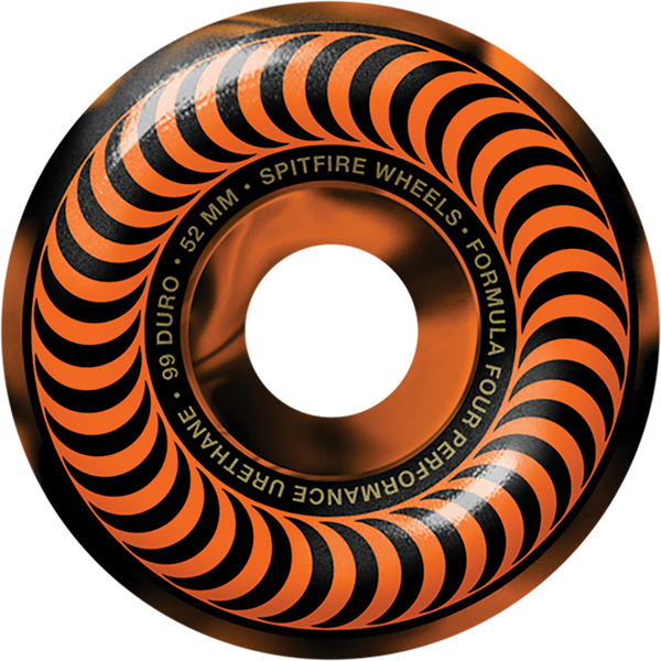 Spitfire Wheels Formula 4 Classics 52mm 99A Swirl Orange Black