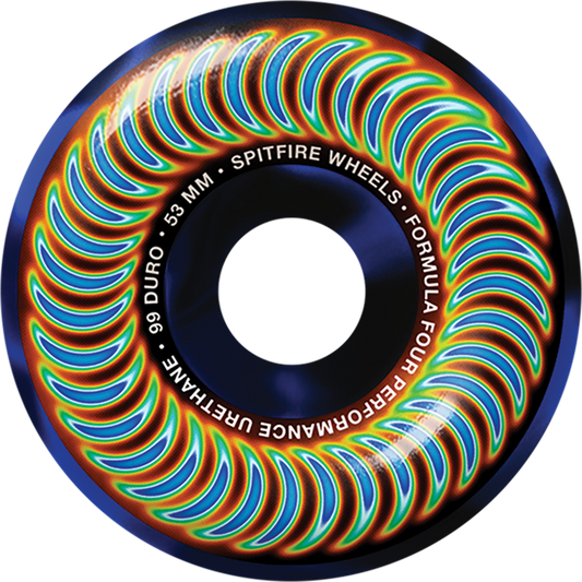 Spitfire Wheels Formula 4 Classics 53mm 99A Radioactive Black Blue