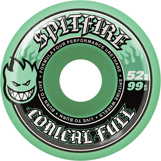 Spitfire Wheels Formula 4 Conical Full 52mm 99A Teal