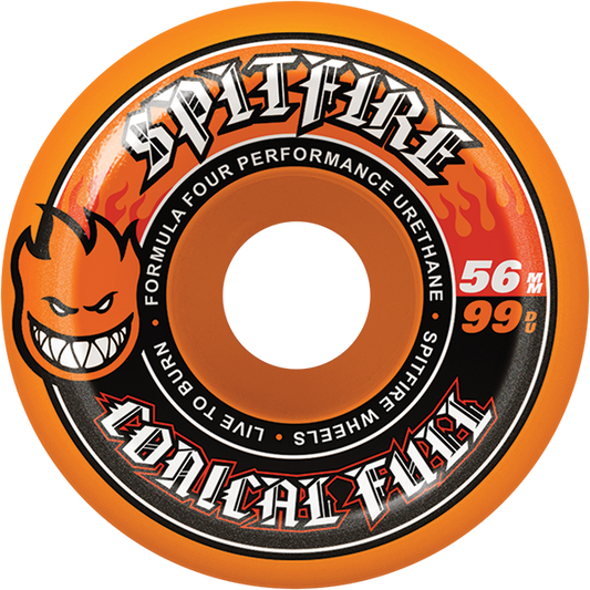 Spitfire Wheels Formula 4 Conical Full 56mm 99A Orange