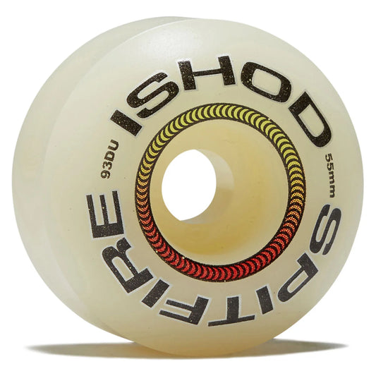 Skateboard wheel with 'Ishod Wair' branding on a white background