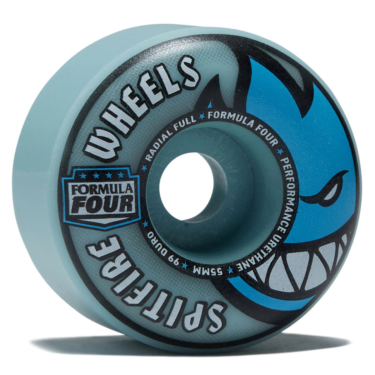 Blue and black wheel with 'Formula Four' branding on a white background