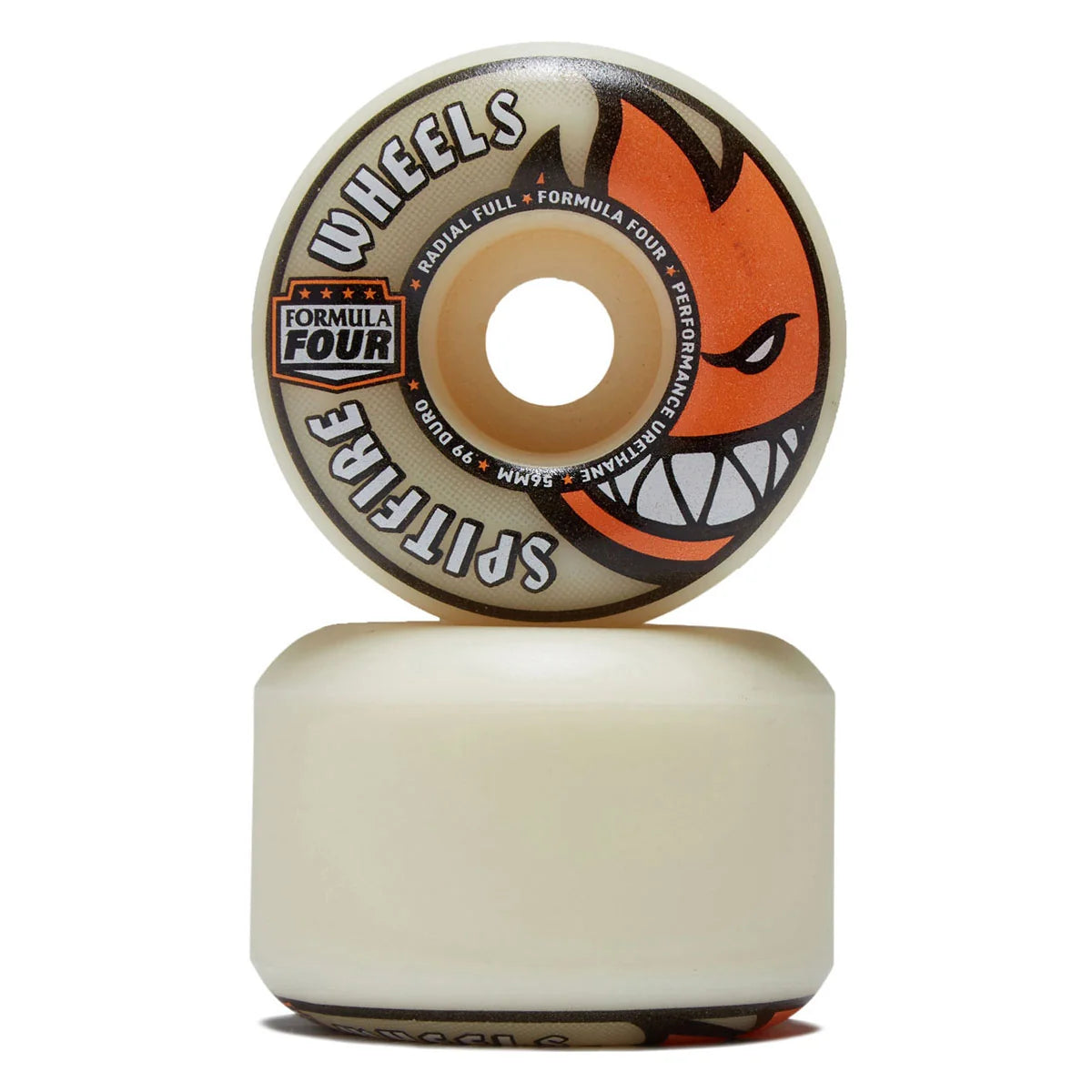 Skateboard wheel with 'Formula Four' branding on a white background