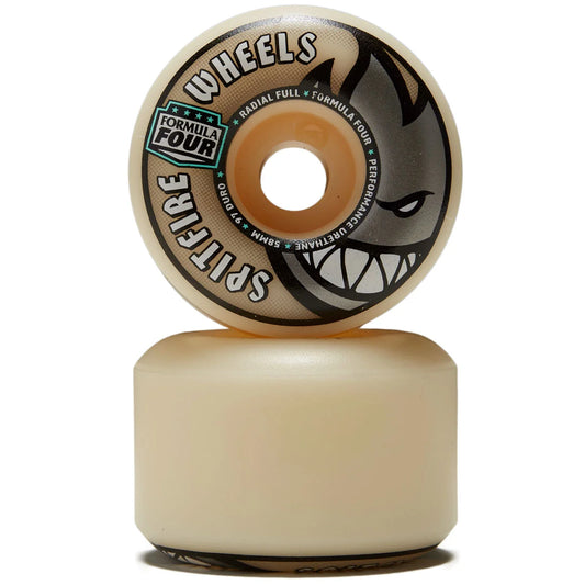 Skateboard wheel with 'Splitfire' and 'Formula Four' branding on a white background