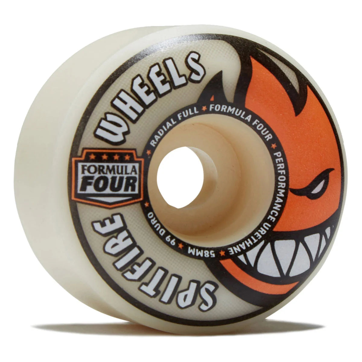 Skateboard wheel with 'Formula Four' branding on a white background
