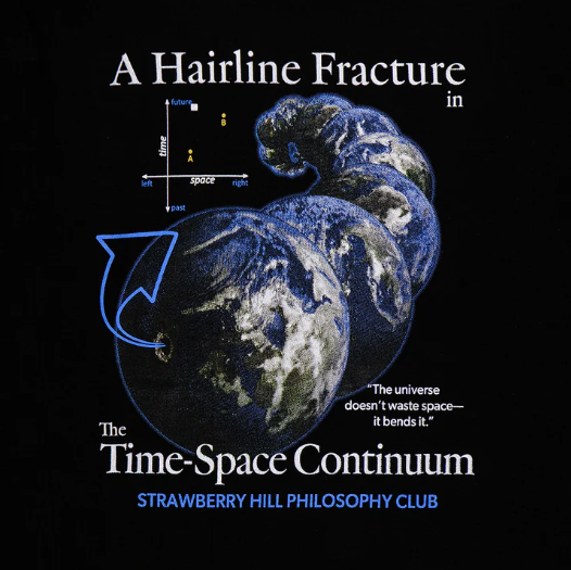 Strawberry Hill Philosophy Club Shirt Time Space Continuum Tee Navy