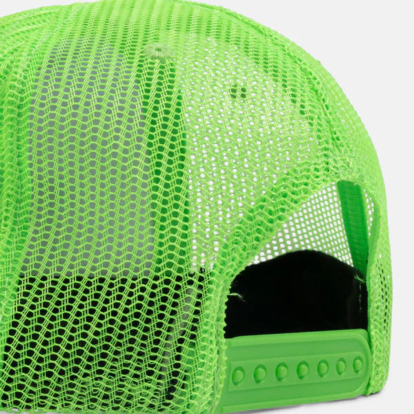 Green mesh cap on a light gray background