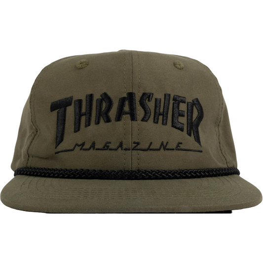 Green cap with 'Thrasher Magazine' logo on a white background