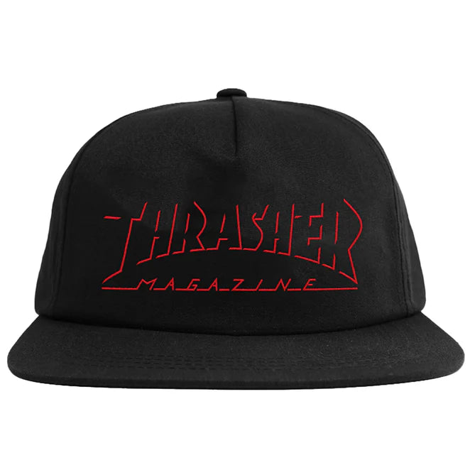 Black cap with red 'Thrasher Magazine' logo on a white background