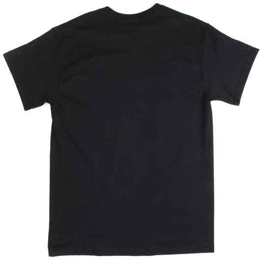 Black t-shirt on a white background