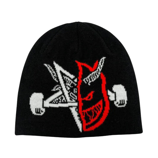 Thrasher x Spitfire Beanie Thrash and Burn Skully Black