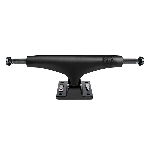 Black skateboard truck on a white background