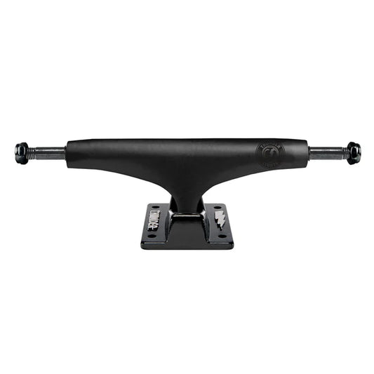 Black skateboard truck on a white background