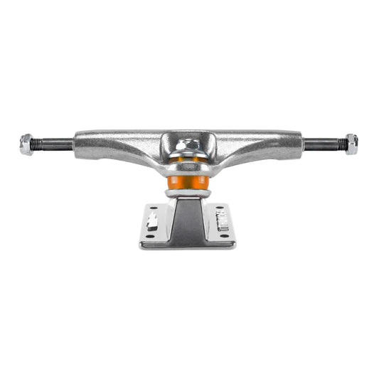 Skateboard truck with metal components on a white background