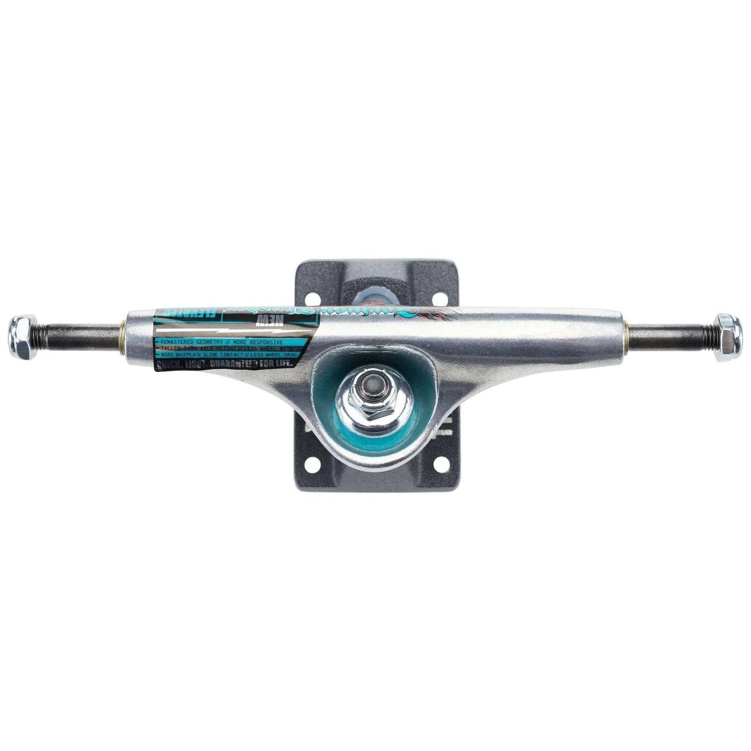 Skateboard truck with metal bearings on a white background