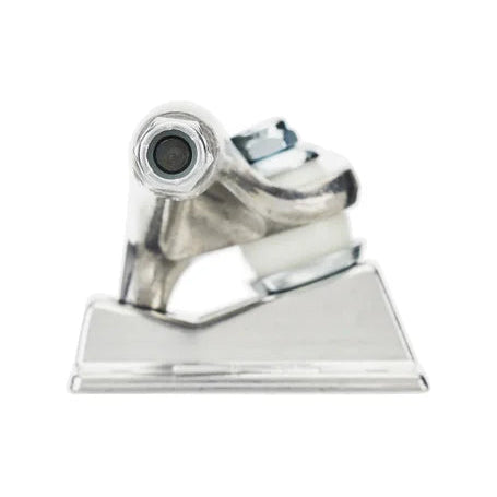 Metal skateboard truck on a white background