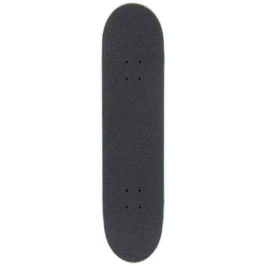 Black skateboard deck on a white background