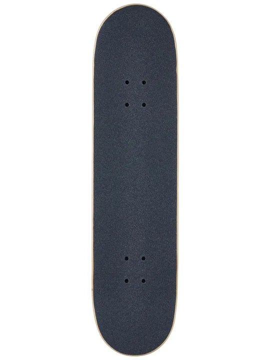 Black skateboard deck on a white background