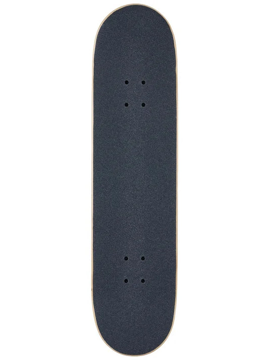 Black skateboard deck on a white background