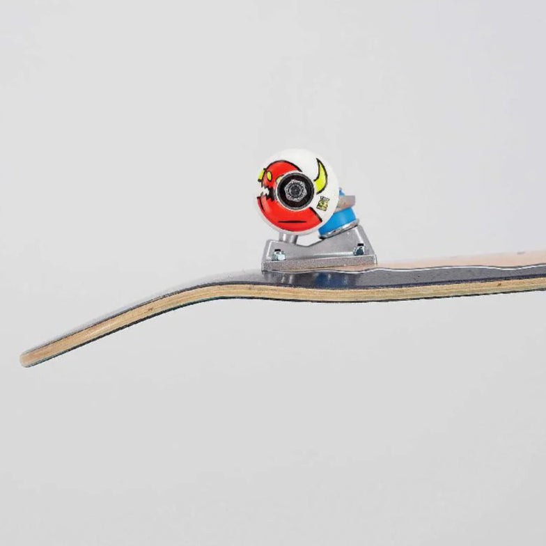 Skateboard truck with colorful wheel on a white background