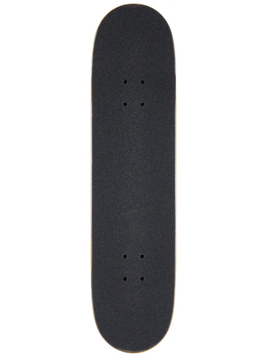 Black skateboard deck on a white background