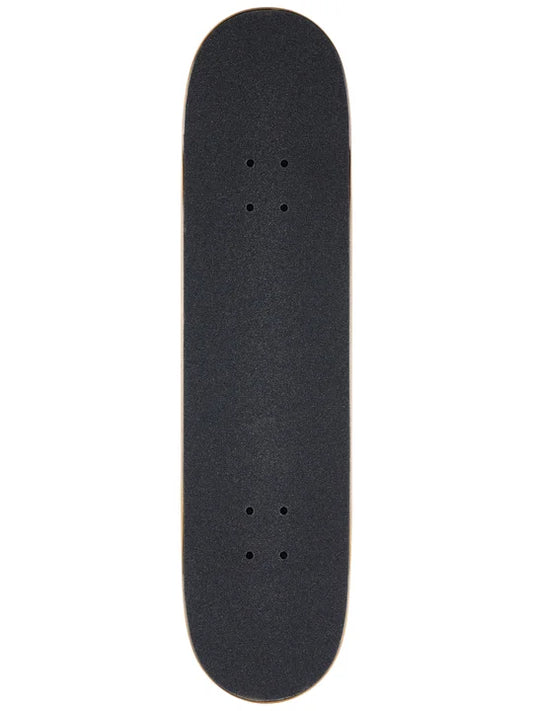 Black skateboard deck on a white background