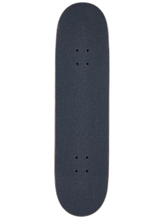 Black skateboard deck on a white background