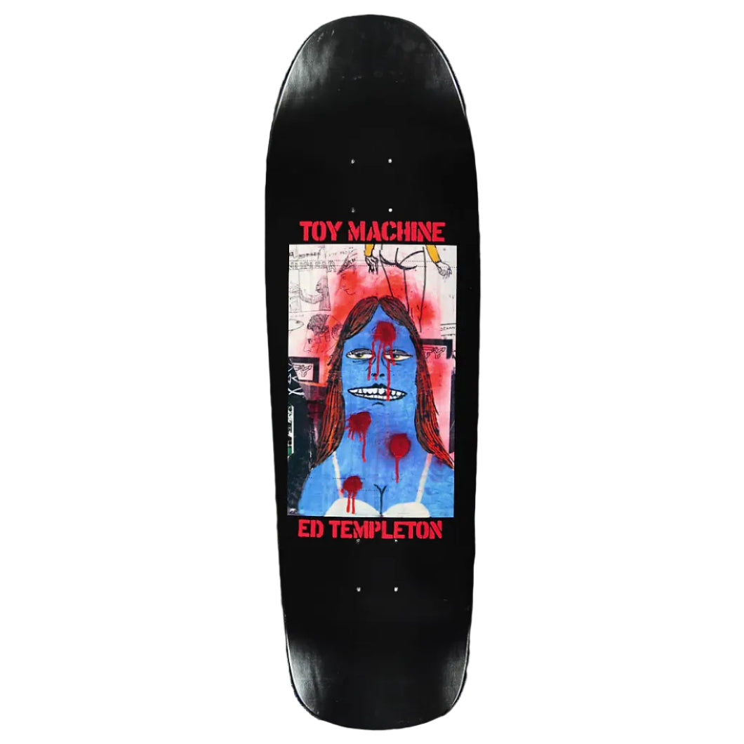 Skateboard deck with 'Toy Machine' and 'Ed Templeton' branding on a white background