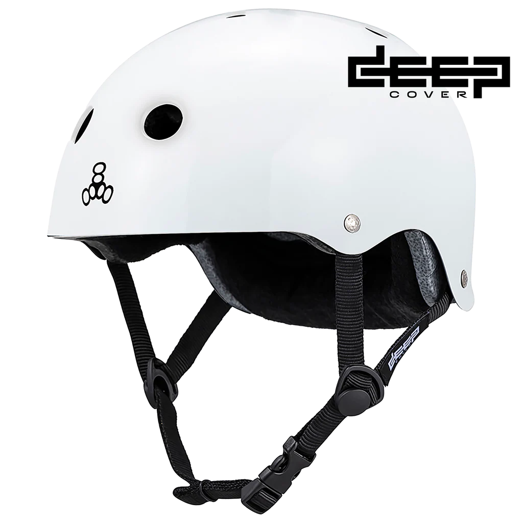 Triple 8 Helmet Certified Deep Cover Gloss White