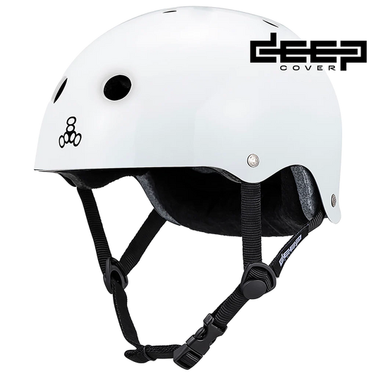 Triple 8 Helmet Certified Deep Cover Gloss White