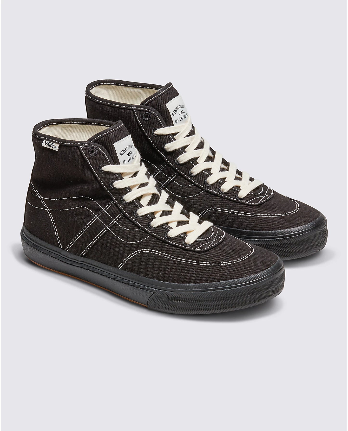 Vans Crockett High Decon Canvas Black Black White Shoes